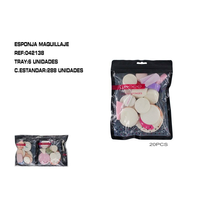 JGO.20 ESPONJAS MAQUILLAR 6/U 288/C