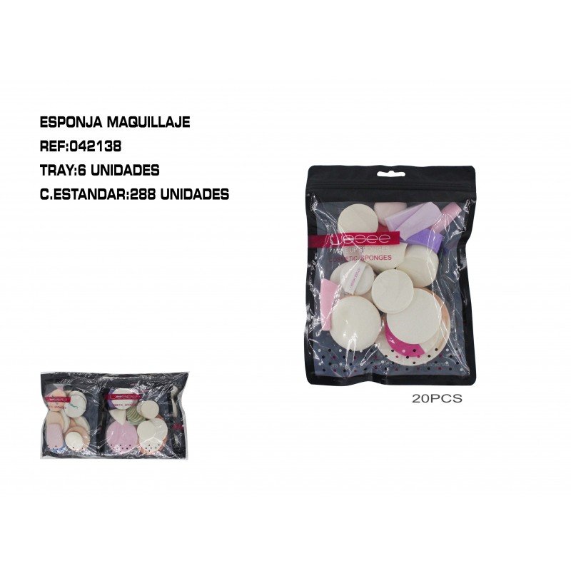 JGO.20 ESPONJAS MAQUILLAR 6/U 288/C