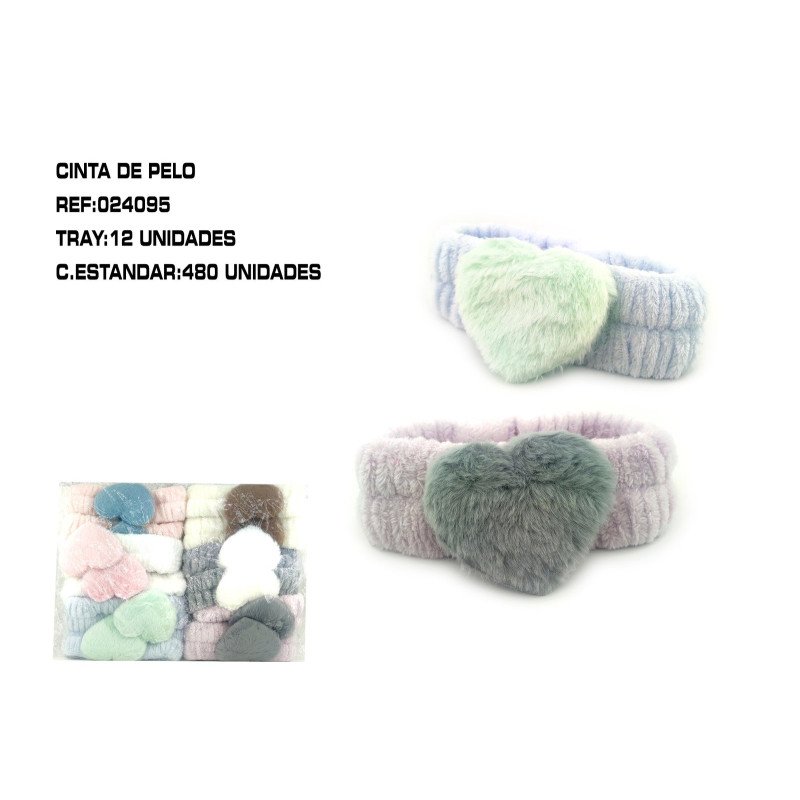 CINTA DE PELO C/CORAZON 12/U 480/C