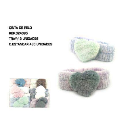 CINTA DE PELO C/CORAZON 12/U 480/C