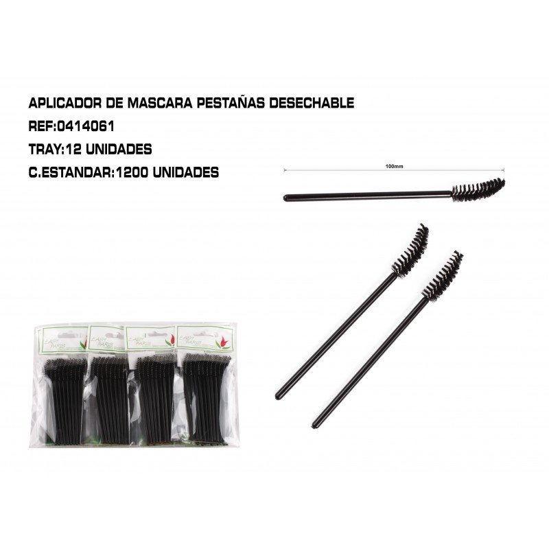 10 APLICADOR MASCARA PESTAÑAS DESECHABLE 12/C