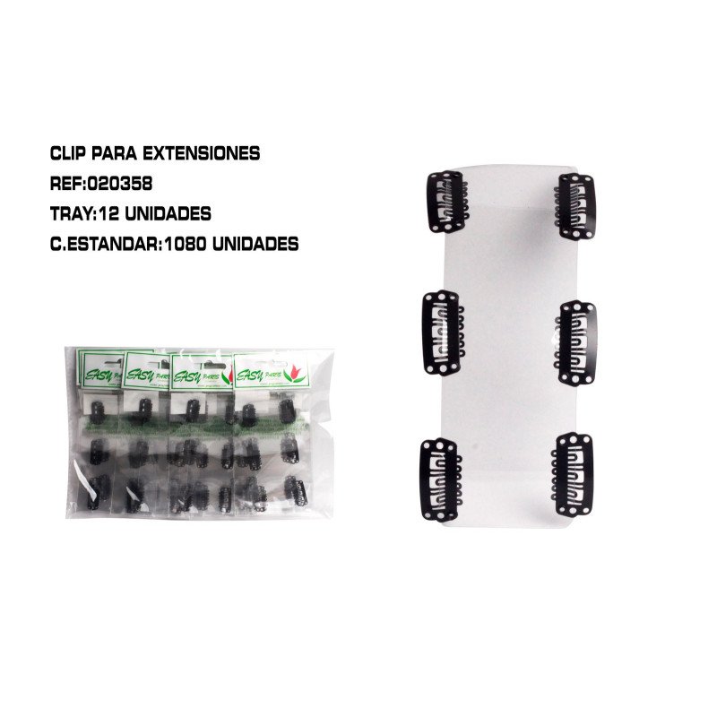 CLIP NEGRO 2.3CM 6CM 12/U