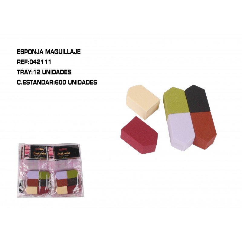 JUEGO 6 ESPONJAS DE MAQUILLAR 12/U 600/U FACIL DE LIMPIAR