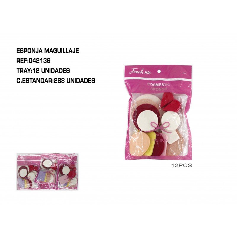JGO.12 ESPONJAS MAQUILLAR 12/U 288/C