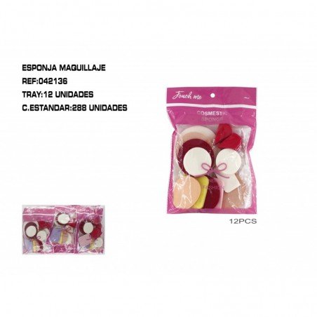 JGO.12 ESPONJAS MAQUILLAR 12/U 288/C