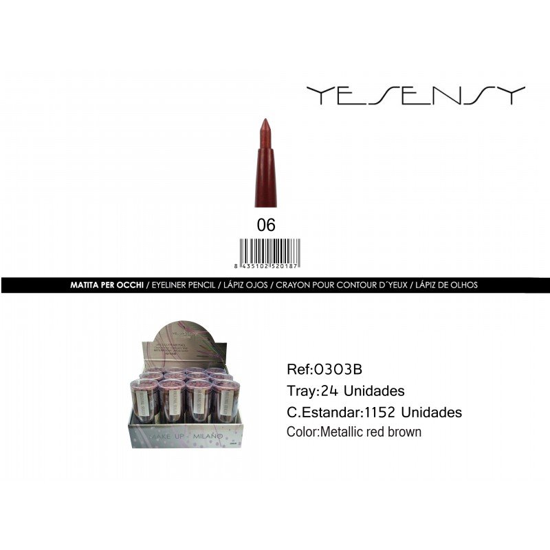 LAPIZ AUTOMATICO C/SACAPUNTAS 24/U METALLIC RED BROWN