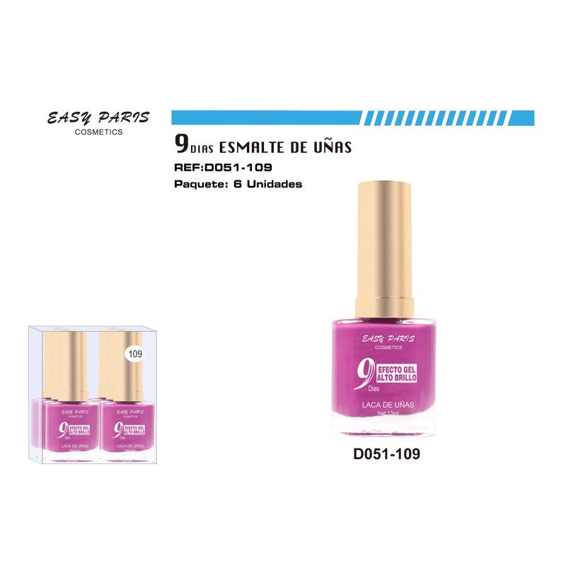 LACA DE UÑAS 9 DIAS MORADO 6/U 144/U