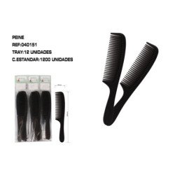 PEINE NEGRO CON MANGO 12/U