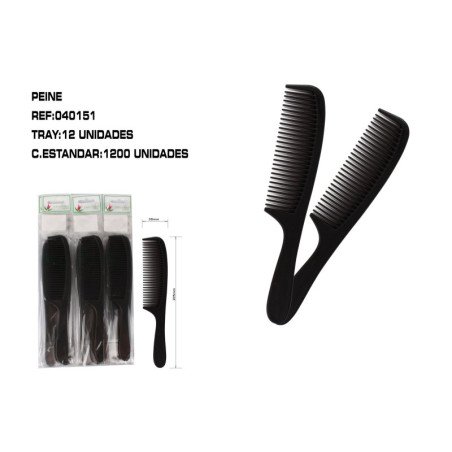 PEINE NEGRO CON MANGO 12/U