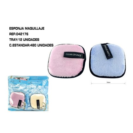 ESPONJA DESMAQUILLAJE 10*10CM 12/U 480/C