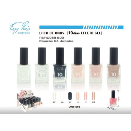LACA DE UÑAS ALTO BRILLO 10D 24/U 288/C