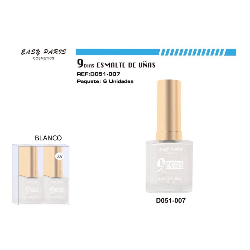 LACA DE UÑAS 9 DIAS BLANC 144/U