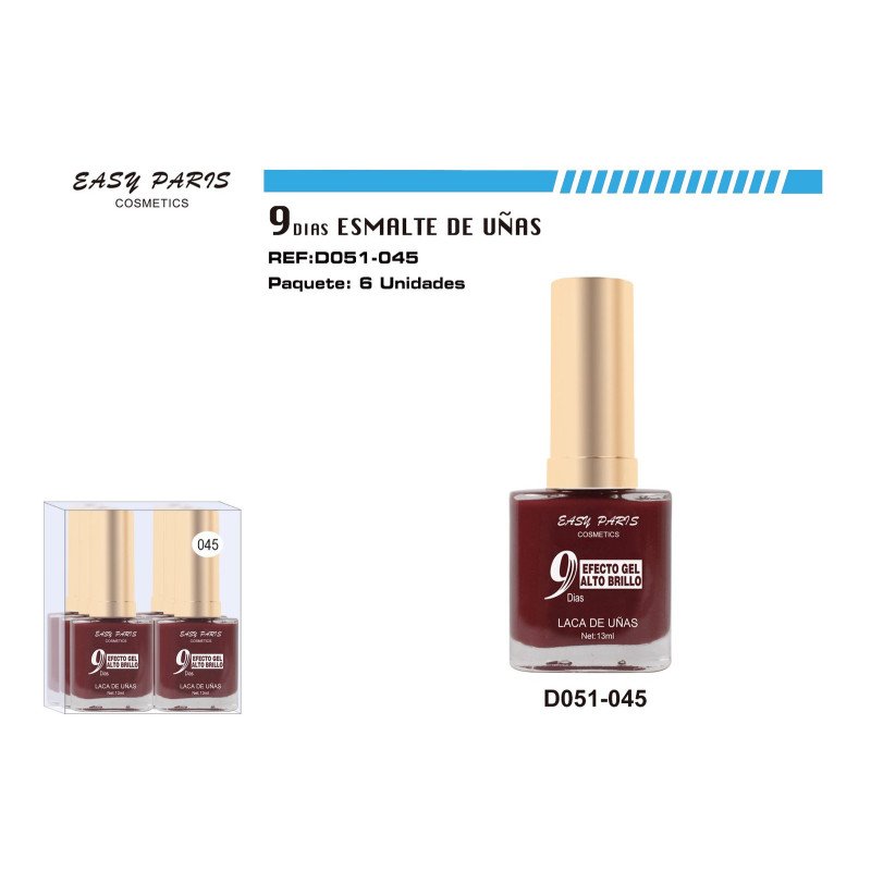 LACA DE UÑAS 9 DIAS BURDEO 6/U 144/U