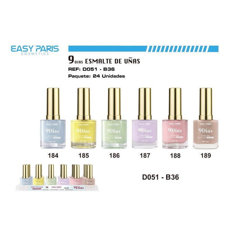 LACA DE UÑAS 9 DIAS 24/U 288/U