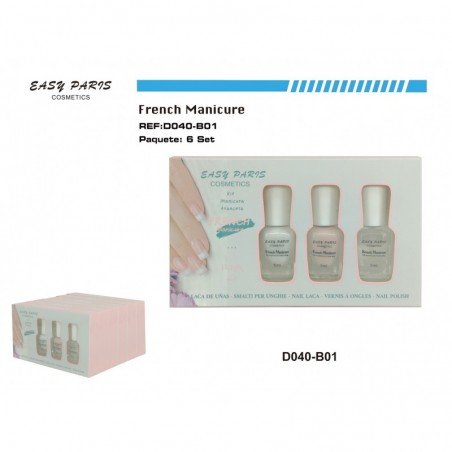 KIT LACA DE UÑAS MANICURA FRANCESA 5/U 240/U