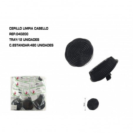 CEPILLO NEG.LIMPIA CABELLO 12/U 480/C