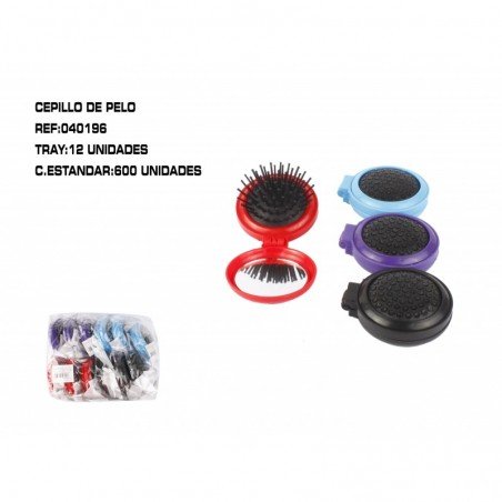 CEPILLO DE PELO PLEGABLE C/ESPEJO 12/U