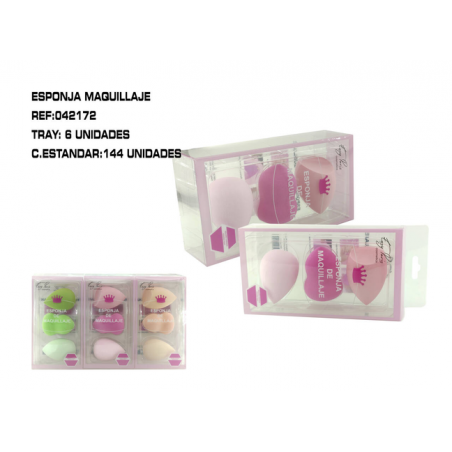 ESPONJA DE MAQUILLAJE 6/U 144/C