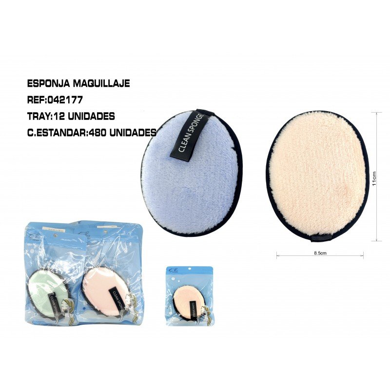 ESPONJA DESMAQUILLAJE 11*8.5CM 12/U 480/C